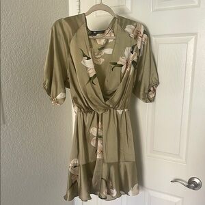 Zara Green Ruffled Wrap Sundress